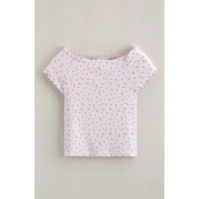 Treasure & Bond Kids' Lettuce Edge Rib T-shirt In Pink