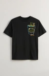 Treasure & Bond Kids' Loose Fit Cotton Graphic T-shirt In Black