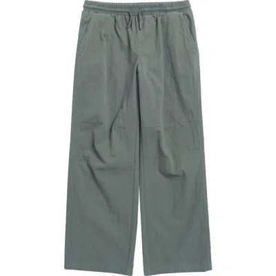Treasure & Bond Kids' Loose Fit E-waist Trousers In Green Balsam