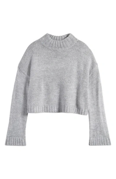 Treasure & Bond Kids' Mock Neck Sweater In Grey Heather
