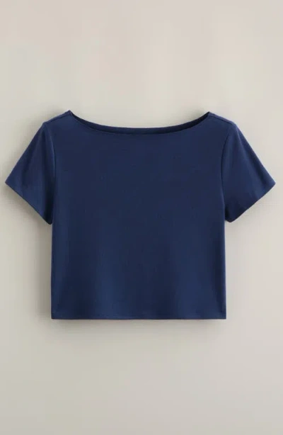 Treasure & Bond Kids' Off The Shoulder T-shirt In Blue