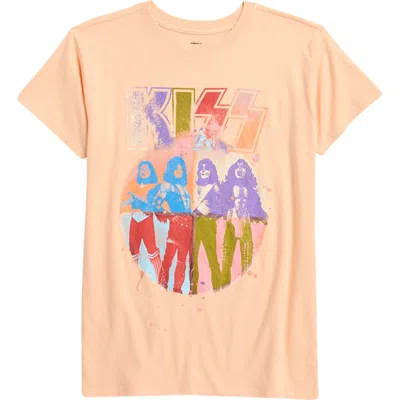 Treasure & Bond Kids' Oversize Cotton Graphic T-shirt In Orange Ice Kiss Painterly