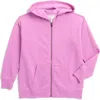 Treasure & Bond Kids' Oversize Full Zip Hoodie In Pink Bodacious