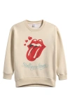 Treasure & Bond Kids' Oversize Graphic Sweatshirt In Ivory Dove Rolling Stones