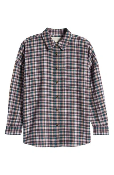 Treasure & Bond Kids' Oversize Plaid Cotton Button-up Shirt In Green Storm Taryn Plaid