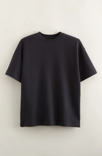 Treasure & Bond Kids' Oversize Waffle T-shirt In Black