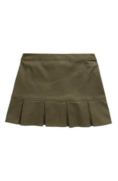 Treasure & Bond Kids' Pleated Skort In Olive Sarma
