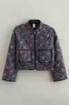 Treasure & Bond Kids' Quilted Chintz Bomber Jacket In Blue