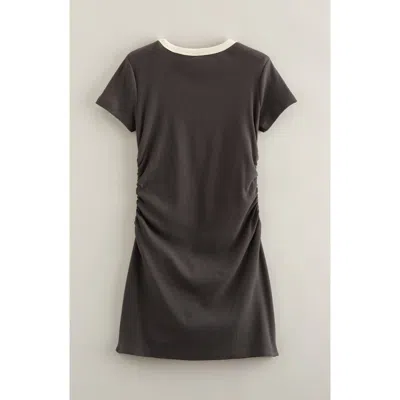Treasure & Bond Kids' Ruched Ringer T-shirt Dress In Green