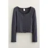 Treasure & Bond Kids' Snap Front Cotton Top In Blue