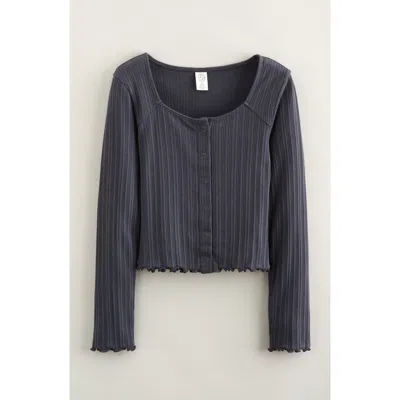 Treasure & Bond Kids' Snap Front Cotton Top In Blue