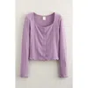Treasure & Bond Kids' Snap Front Cotton Top In Purple