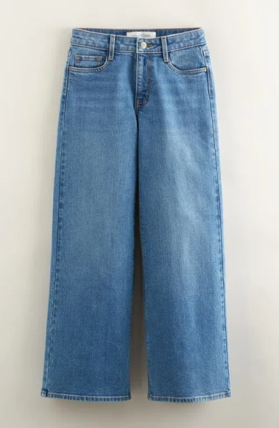 Treasure & Bond Kids' Stretch Denim Wide Leg Jeans In Blue