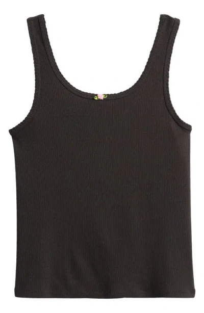 Treasure & Bond Kids' Sweet Rose Rib Tank In Black Raven