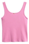 Treasure & Bond Kids' Sweet Rose Rib Tank In Pink Moonlite