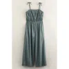 Treasure & Bond Kids' Bow Strap Jumpsuit In Green Balsam