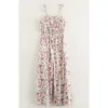 Treasure & Bond Kids' Bow Strap Jumpsuit In Ivory Dove- Pink Fleurette