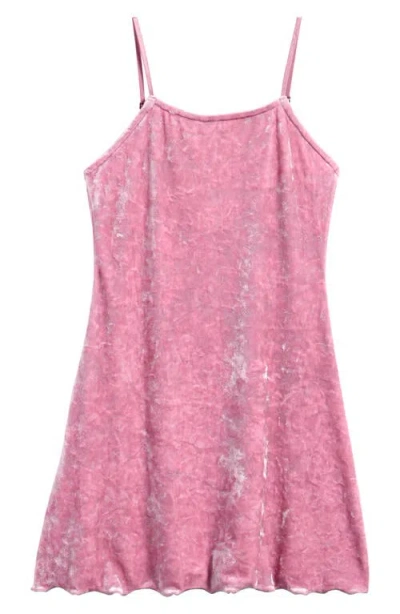 Treasure & Bond Kids' Velour Minidress In Purple Victoria