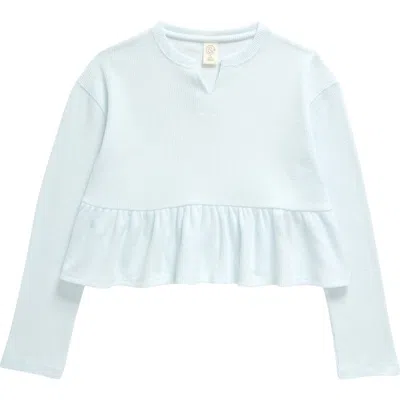 Treasure & Bond Kids' Waffle Knit Peplum Top In Blue Fade
