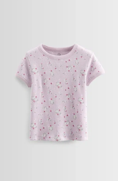 Treasure & Bond Kids' Waffle Thermal T-shirt In Purple
