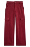 Treasure & Bond Kids' Wide Leg Corduroy Cargo Pants In Red Russet