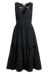 Treasure & Bond Lace Detail Sleeveless Cotton Dress