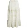Treasure & Bond Lace Inset Maxi Skirt In Ivory Egret