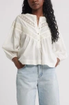 Treasure & Bond Lace Inset Woven Shirt In White