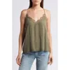 Treasure & Bond Lace Trim Camisole In Olive Kalamata