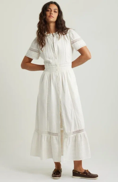 Treasure & Bond Lace Trim Maxi Dress In Ivory Egret