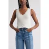 Treasure & Bond Lace Trim Pointelle Tank Top In White