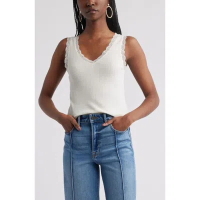 Treasure & Bond Lace Trim Pointelle Tank Top