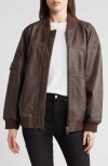 TREASURE & BOND TREASURE & BOND LEATHER BOMBER JACKET