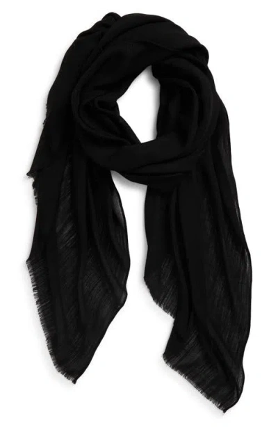 Treasure & Bond Lighweight Sequin Fringe Scarf In Black