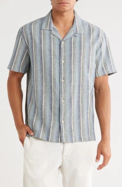 Treasure & Bond Linen & Cotton Camp Shirt In Multi
