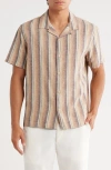 Treasure & Bond Linen & Cotton Camp Shirt In Gray