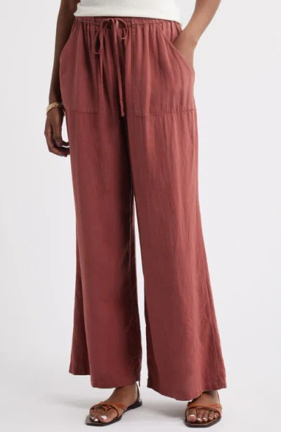 Treasure & Bond Linen Blend Pull-on Pants In Pink