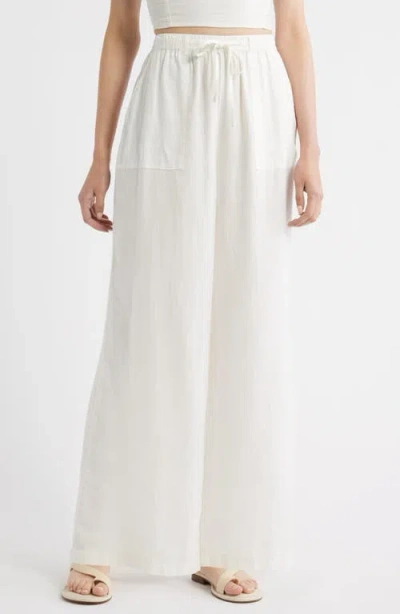 Treasure & Bond Linen Blend Pull-on Pants In White