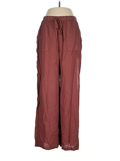 Pre-owned Treasure & Bond Linen Pants In Burgundy