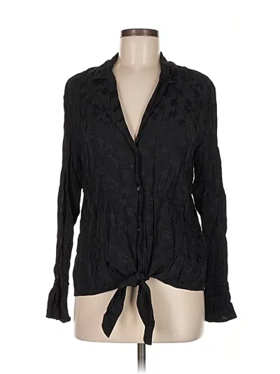 Pre-owned Treasure & Bond Long Sleeve Blouse In Black