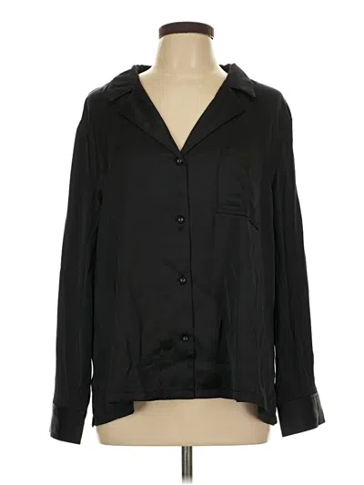 Pre-owned Treasure & Bond Long Sleeve Blouse In Black