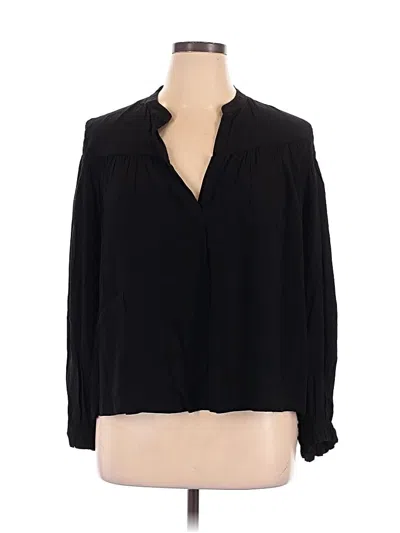 Pre-owned Treasure & Bond Long Sleeve Blouse In Black