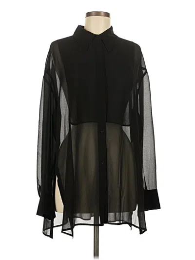 Pre-owned Treasure & Bond Long Sleeve Blouse In Black