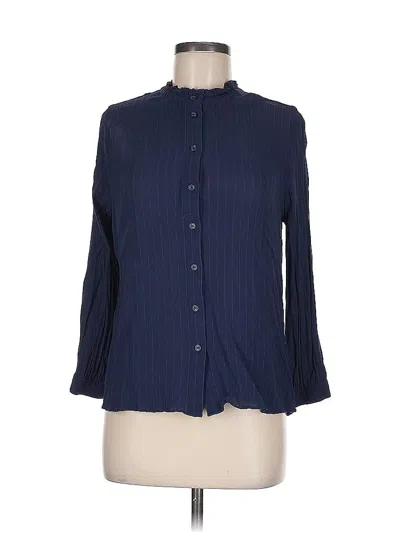 Pre-owned Treasure & Bond Long Sleeve Blouse In Blue
