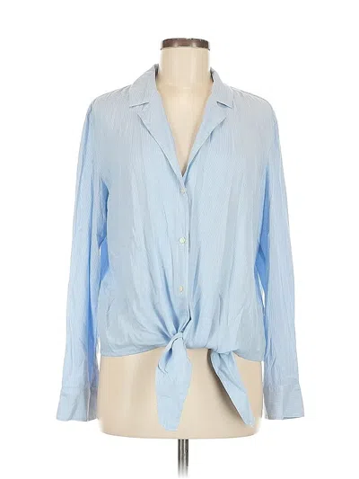 Pre-owned Treasure & Bond Long Sleeve Blouse In Blue