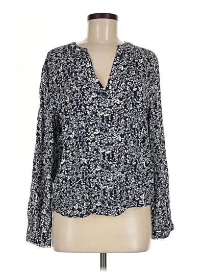 Pre-owned Treasure & Bond Long Sleeve Blouse In Blue
