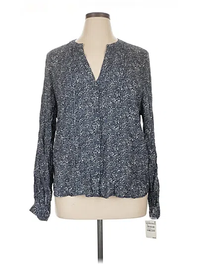 Treasure & Bond Long Sleeve Blouse In Blue