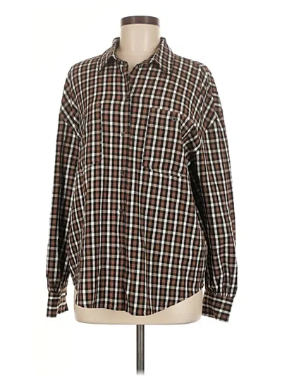 Pre-owned Treasure & Bond Long Sleeve Blouse In Brown