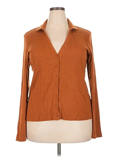 Pre-owned Treasure & Bond Long Sleeve Blouse In Brown