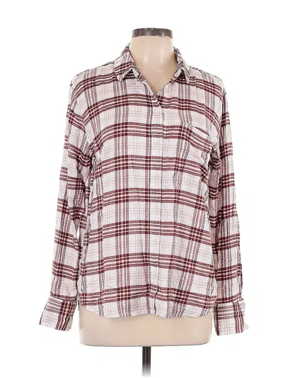 Pre-owned Treasure & Bond Long Sleeve Blouse In Burgundy